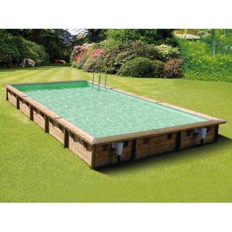 Piscine bois Azura 7,50 x 4.00 m - H. 1,30 m - liner bleu