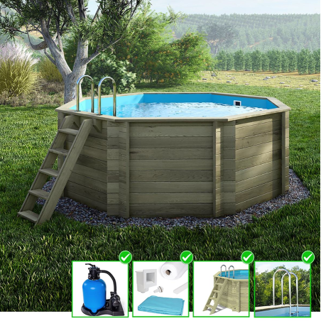 Piscine en bois CORAL Altanka 3.25x3.25m H1.18m